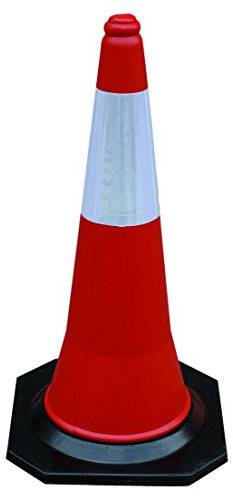 Altuna - Cono de Tráfico con Banda Reflectante de Alta Seguridad - Modelo DCA01 - Ayuda a Mejorar la Señalización - Fabricado en Plástico ABS - Altura de 75 cm - Base de Caucho de 38x38 cm - Bikain