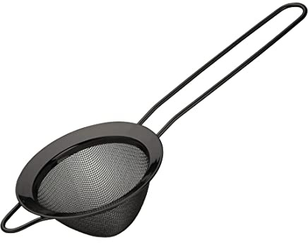 Olympia Stainless Steel Fine Mesh Bar Cocktail Strainer, Gunmetal | Combines with Hawthorne or julep strainers for total filtering, offering ultra-fine mesh to keep ice and herbs out of drinks.