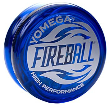 Yomega Fireball YoYo – leistungsstarkes, reaktionsfreies, transaxsives Yoyo, ideal für Saitentricks für fortgeschrittene Spieler wie Profis + 2 Jo-Jo-Saiten (blau)
