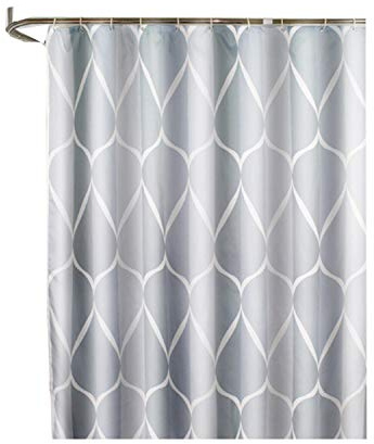 MaxAst Die Welle Duschvorhang Anti Schimmel, Grau Badewanne Vorhang 300x200CM, Antibakteriell Wasserdicht mit Kunststoff Ringe Kein Rost