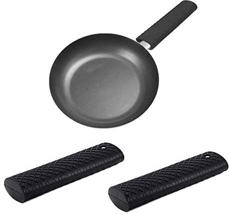 MroMax Silicone Hot Handle Holder Sleeve, Pan Pot Handle Cover Black 6.1-inch Long 2Pcs