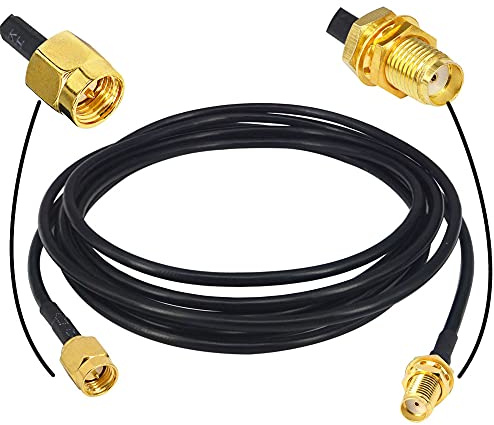 BOOBRIE Cable de Antena WiFi RG174 Cable SMA Macho a SMA Hembra 2M Cable de Extensión del Enrutador WiFi 3G 4G LTE Antena WiFi de Baja Pérdida Enrutador LAN Inalámbrico GPS (No para TV)