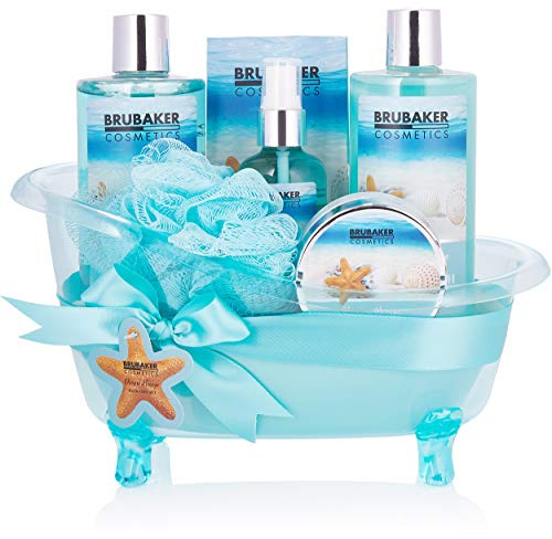 BRUBAKER Cosmetics Bade- und Dusch Set Summer Dreams - 7-teiliges Geschenkset in dekorativer Wanne