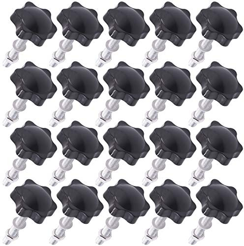 Mardatt 20 Sets M6 x 40 mm Sternknöpfe Außengewinde Klemmknopf Schraube Handfestziehknopf Schnellentfernung Ersatzteile mit 304 Edelstahl-Sechskantmuttern und flachen Unterlegscheiben