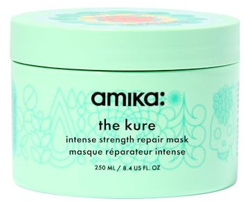amika the kure intense strength repair hair mask - strengthening hair care for dry, damaged strands - rich deep conditioner enriched with bond fortifying technology to help reduce breakage (250 ml)