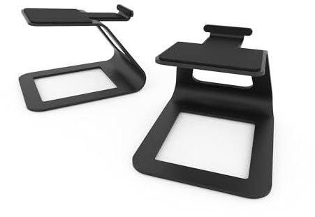 Kanto SE2 Elevated Desktop Speaker Stands for Small Speakers & Compact 2”-3” Studio Monitors | 3.8” Tall | Supports 3.2 kg | Silicone Padding | Pair | Black