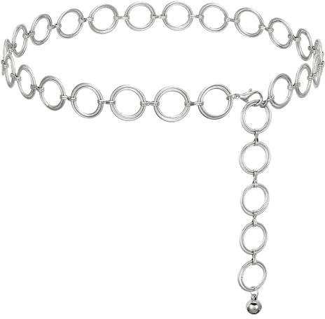 JasGood Damen Kettengürtel Verstellbare Taillenkette Modische Metall Taillengürtel für Kleider Jeans