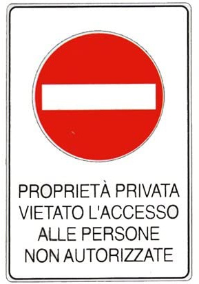 NEW CARTELLO SEGNALETICO - proprietà privata vietato l'accesso alle persone non autorizzate - Adesivo Extra Resistente, Pannello in Forex, Pannello In Alluminio (Pannello in Alluminio 30x42 cm)