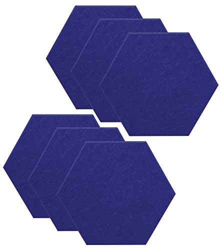 SK Studio Hexagon Akustikplatten 6 Stück Akustische Schallschutz Isolierungs-Fliesen, Ideal für Wanddekoration und Akustische Maßnahmen 30 x 25 x 0,9 cm Navy blau