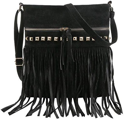 MEGAUK Crossbody Hippie Geldbörse für Frauen Fransen Quaste Schulter Handtasche Messenger Side Bag für Damen