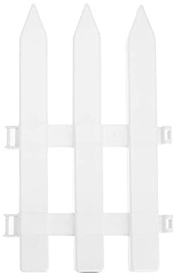 MERAXI Bordures en Plastique PVC Blanc Clôture De Jardin, 5 Pcs Petit Style Européen pour Allée De Jardin De Noël, Parterres De Fleurs De Pelouse, Bordures De Plantes,35×50cm