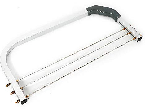 GMSLuu Qi Feng - Divisor de tartas de cumpleaños (acero inoxidable, 3 alambres, cortadora de sándwich, herramienta para hornear, sierra de pastel)