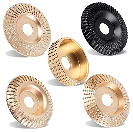 KVSERT Juego de discos de tallado de madera para amoladora angular de 4 y 4 1/2 con eje de 5/8 pulgadas, herramienta de amoladora de tocón