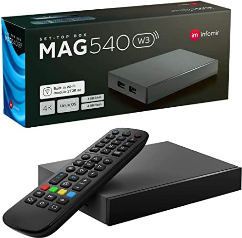 MAG 540w3 Original Linux 4K IPTV Set Top Box with Built-In DUAL WiFi 5G (802.11ac 2T2R) Internet TV IP Receiver HEVC 4K HDR 540 UHD UK Plug MAG540w3