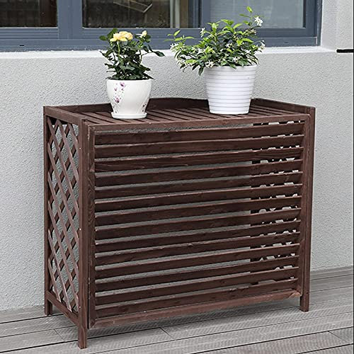 Copri Condizionatore da Esterno Legno,Copertura per Pompa di Calore Esterna,Condizionatore d'Aria in Legno per Esterni Rack Anti Corrosivo Copri Condizionatore da Esterno,Copri Termosifone (Size : 10