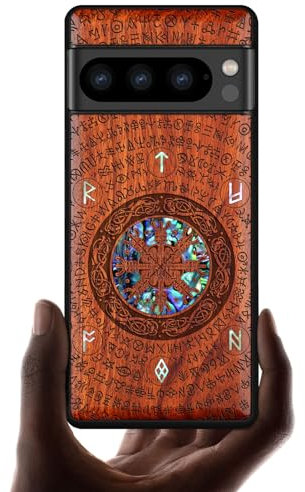 Carveit Handcrafted Case for Pixel 8 Pro (Viking-Red Wood)