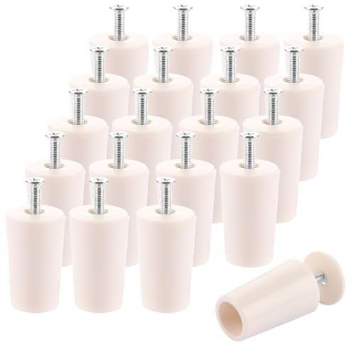 APACALI Lot de 20 butées de volet roulant - Blanc - 40 mm - Butée pour volet roulant de 40 mm - Avec vis et disque - Convient aux lamelles de volet roulant blindés