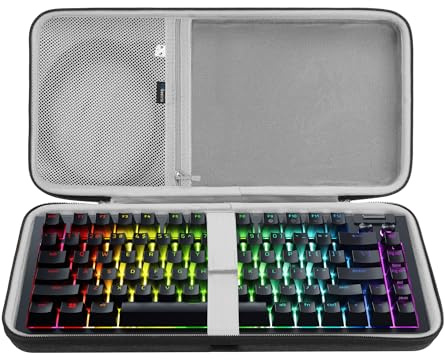 GEEKRIA Étui Rigide pour Clavier 75%, Compatible avec Razer BlackWidow V4 75%, YUNZII B75 Pro, Keychron Q1 HE/Q1 Ultra, Aula S75 Pro (Slim) pour Clavier d’Ordinateur 84 Touches