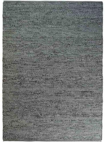 Knutzen Wohnen Mala Wollteppich flach gewebt 120 x 170 cm Grün Jade - Teppich Wolle Natur - Handgewebter Schurwollteppich mit angenehmem Lauferlebnis