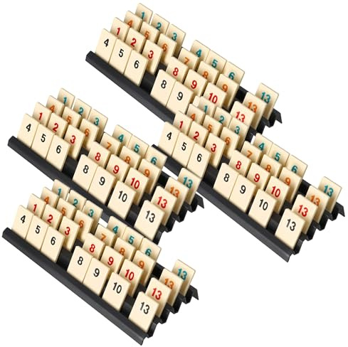 Feldherr Spielsteinhalter - 25 cm Ablagebrett/Tile Rack aus robustem Kunststoff - 4-reihig, stapelbar, kompatibel mit kompatibel mit Rummikub Rummy - erhältlich in Mehreren Farben