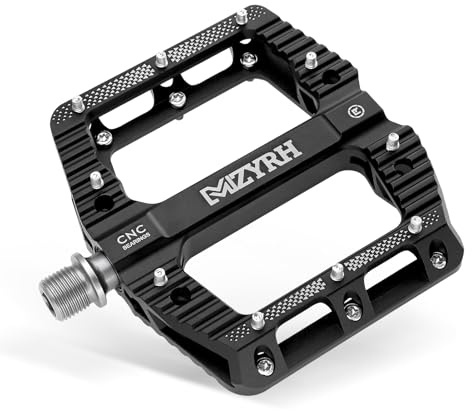 MZYRH Mountainbike-Pedale mit 3 abgedichteten Lagern, 9/16 Fahrradpedale, rutschfeste leichte Aluminiumlegierung Fahrrad-Plattform-Pedale für Mountainbike, Rennrad (Schwarz)