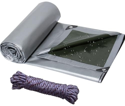 Lona impermeable con ojales, lona blanca de polietileno de 180 g/m², resistente a los rayos UV, a la intemperie, resistente a los desgarros, para muebles de jardín, piscina, coche, barco, camping