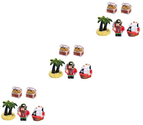 Warmhm 3 Sets Piraten Ornamente Miniatur Piratenfiguren Piratenfiguren Puppenhaus Strand Miniatur Strandfiguren Ornament Piraten