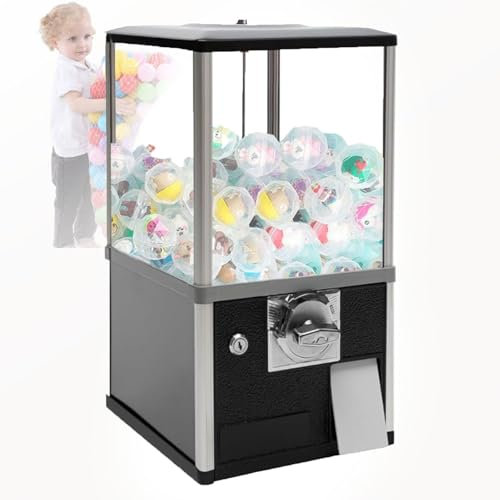 URJWAN Capsule Machine Candy Machine Dispenser for Business,Candy Gumball Vending Machine Toy Vending Machine Dispenser, Mini Vending Machine,Black