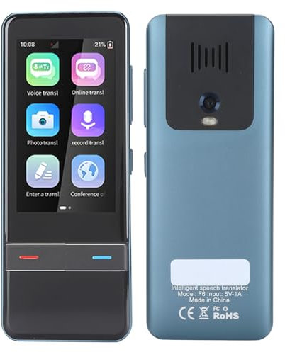 Locadence Sprachübersetzergerät, AI Intelligent Translator 139 Sprachen Online-Übersetzung, hochpräziser tragbarer Echtzeit-Touchscreen-Sofortübersetzer für Unternehmen