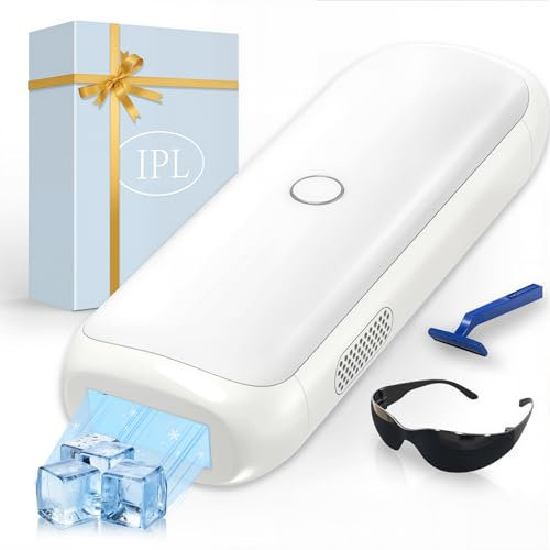 Epilatore Luce Pulsata con Funzione Raffreddamento, Infinite Lampi di Luce Pulsata, Epilatore Laser a Luce Pulsata IPL con 510nm-1200nm Onda di Luce Rossa per Donna, Uomo, Linea Bikini, Viso