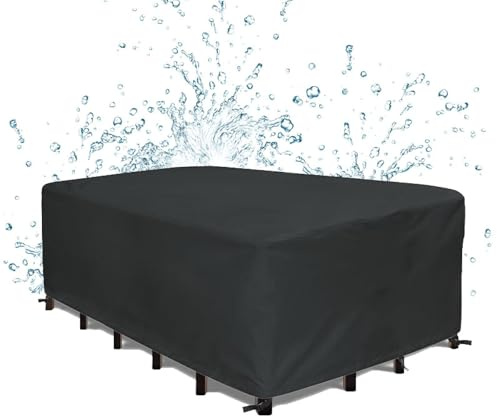 AUUZPI Abdeckplane Gartenmöbel Wasserdicht 120x64cm Abdeckhaube Gartenmöbel 120x64x60cm/LxWxH Lounge Abdeckung Wasserdicht,Anti-UV 420d Oxford Gewebe,Plane UV-Beständig Wasserabweisend Reißfest