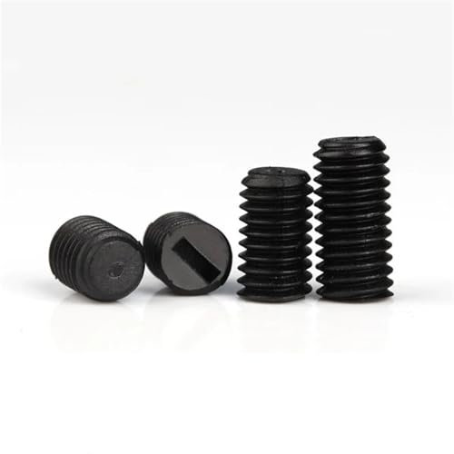DLNTXFDG Vis sans tête à tête Plate Fendue en Nylon Noir M3 M4 M5 M6 M8(M3x4mm-100pcs)