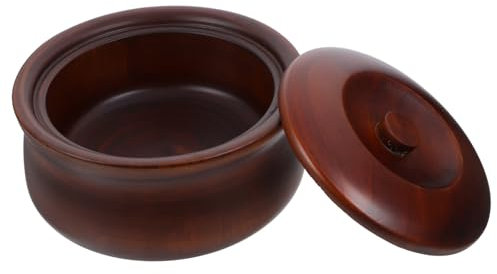 Holibanna Cuenco De Madera Para Ensaladera y Sopas Decorativo y Práctico Tapa Para Mantener