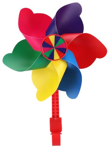 Gralara Windmill for Children's, Bicycle Handlebar Accessories, Flower Windmill for Decoration, Long pole colorful