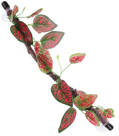 Supvox Reptile Climbing Vines mit Realistischem Design Biegsame Dschungelzweige für Terrarien Flexible Kunstpflanzen für Echsen Schlangen Frösche und Rot