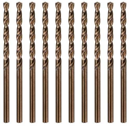 Punte Trapano Metallo 3.5mm, Set da 10pz, M35 HSS Cobalto Punte Elicoidali, per Forare Acciaio Inox, Metallo, Ferro, Alluminio