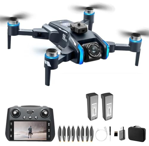 LKHLTBF Dual Battery,Drone GPS xt808 Professionnel avec caméra HD 4k et Moteur sans balais, hélicoptère quadricoptère rc Pliable, WiFi FPV