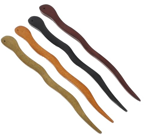 Mobestech Set 4 Pezzi Bastoncini di Legno per Chioma Stile Cinese, Accessori Eleganti per Acconciature Fai-da-te, per Compleanni e Appuntamenti