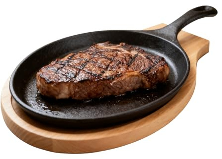 Padella di ferro | Riscaldamento uniforme antiaderente | Padelle da antiaderenti, per interna ed esterna, barbecue, grill, carne, bistecca, pesce, ristorante