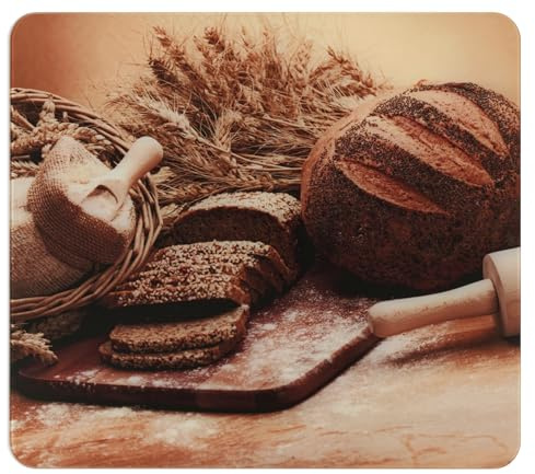 Multi-Platte Mod. Brot, 3in1 Küchenbrett, Spritzschutz, Herdabdeckplatte, Schneidebrett, Glas, 56 x 50 cm