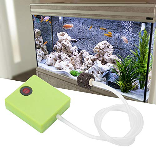 Marhynchus Tragbarer, Batteriebetriebener Fisch-Luftpumpenbelüfter, ABS-Kunststoff-Sauerstoffpumpe mit Luftstein für 80-100-l-Aquarien, 10+ Stunden Laufzeit für Angeltransport-Sauerstoffreaktoren