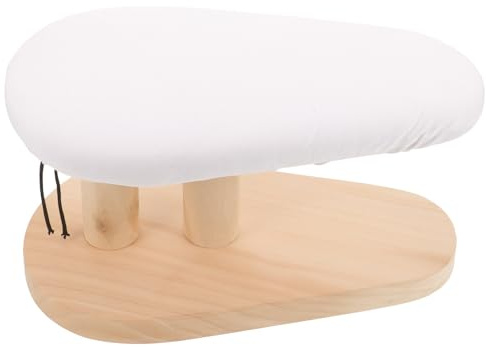 BESPORTBLE Tabouret de Repassage Multifonction en Bois Massif, Support Rond Stable Housse en Tissu, Planche à Repasser Pratique pour Vêtements, Adapté au Défroisseur Vapeur, Accessoire