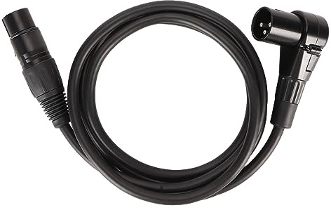 Evetounmn XLR-Winkelstecker (männlich zu weiblich) Mikrofonkabel, symmetrisches XLR-Mikrofonkabel, versilbertes OFC-Leitermaterial, 4,9 Fuß hochflexible PVC-Ummantelung für Bühne, Studio,
