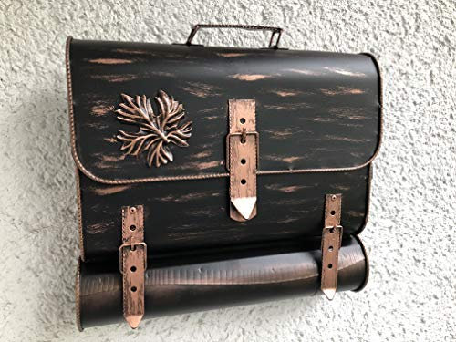 Wandbriefkasten Tasche Briefkasten Zaunbriefkasten mit Zeitungsrole Zeitungsfach aus rostfreiem Stahl verzinkt. Befestigungsmaterial GRATIS!