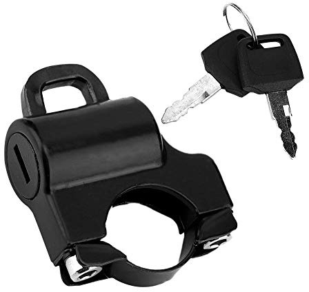 Aramox Motorradhelmschloss, 22 mm Universal -Lenker Motorradhelm Sicherheitsschloss Vorhängeschloss mit 2 Tasten (schwarz)