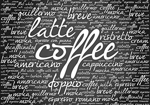 wandmotiv24 Fototapete Latte Coffee Küche, S 200 x 140cm - 4 Teile, Wanddeko, Wandbild, Wandtapete, Cappuccino Kaffee Mokka M6154