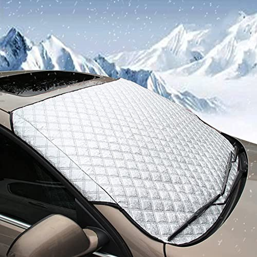 Beicarin Car Windshield Cover, Heavy Duty Thick Protective Windscreen Cover - Snow Ice Frost Sun UV Dust Water Resistent - Pefect Fit for Cars SUVs All Years Summer/Winter