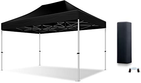 Actiexpress Tente Pliante Barnum Pliant Tonnelle Professionnelle 2x2,3X3,3x4.5,3x6,4x8 Structure en Aluminium 45mm Toit 380g/m² qualité professionelle (Noir, 2x3)