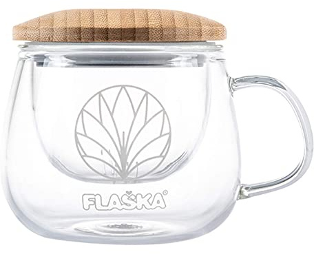 FLASKA Taza de cristal para infusión o té 300ml