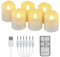 FREEPOWER 6 Velas de Té LED Recargables con Mando a Distancia, Temporizador, Parpadeante, Luz Blanca Cálida, Regulables, con Cable USB, Decoración para Navidad Halloween Familiar, 4 x 4.5cm